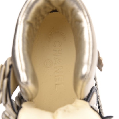 Chanel Metallic Lambskin Camellia High Top Sneakers 36 Gold 9 of 9