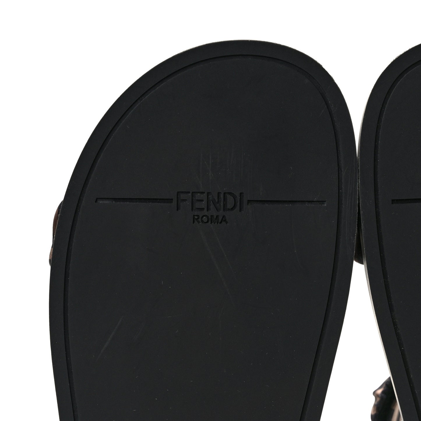 Satin FF Ruched Sandals 39 Tobacco Black