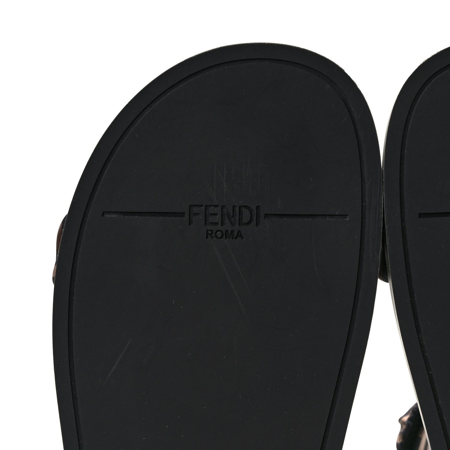 Fendi Satin FF Ruched Sandals 39 Tobacco Black 6 of 8