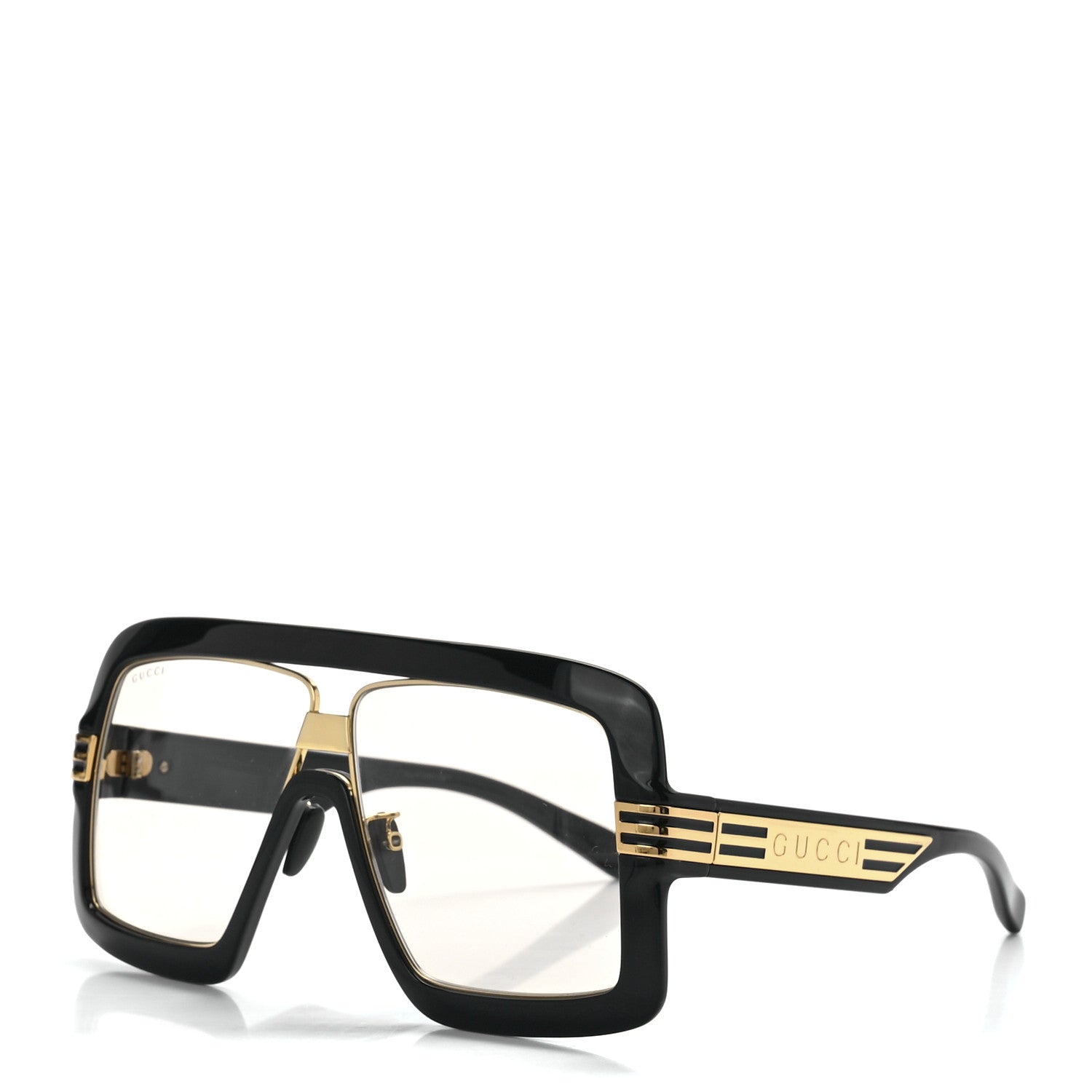 Gucci Acetate Shield GG0900S Sunglasses Black Transparent 1 of 8