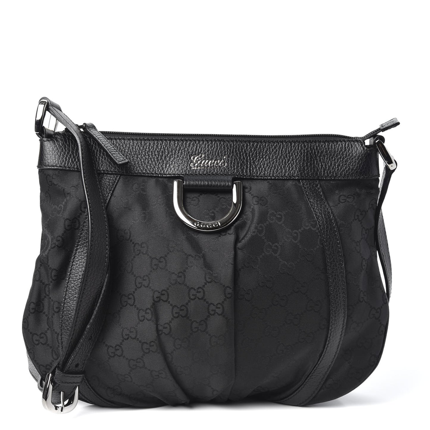 Nylon Monogram Small D Silver Ring Messenger Black