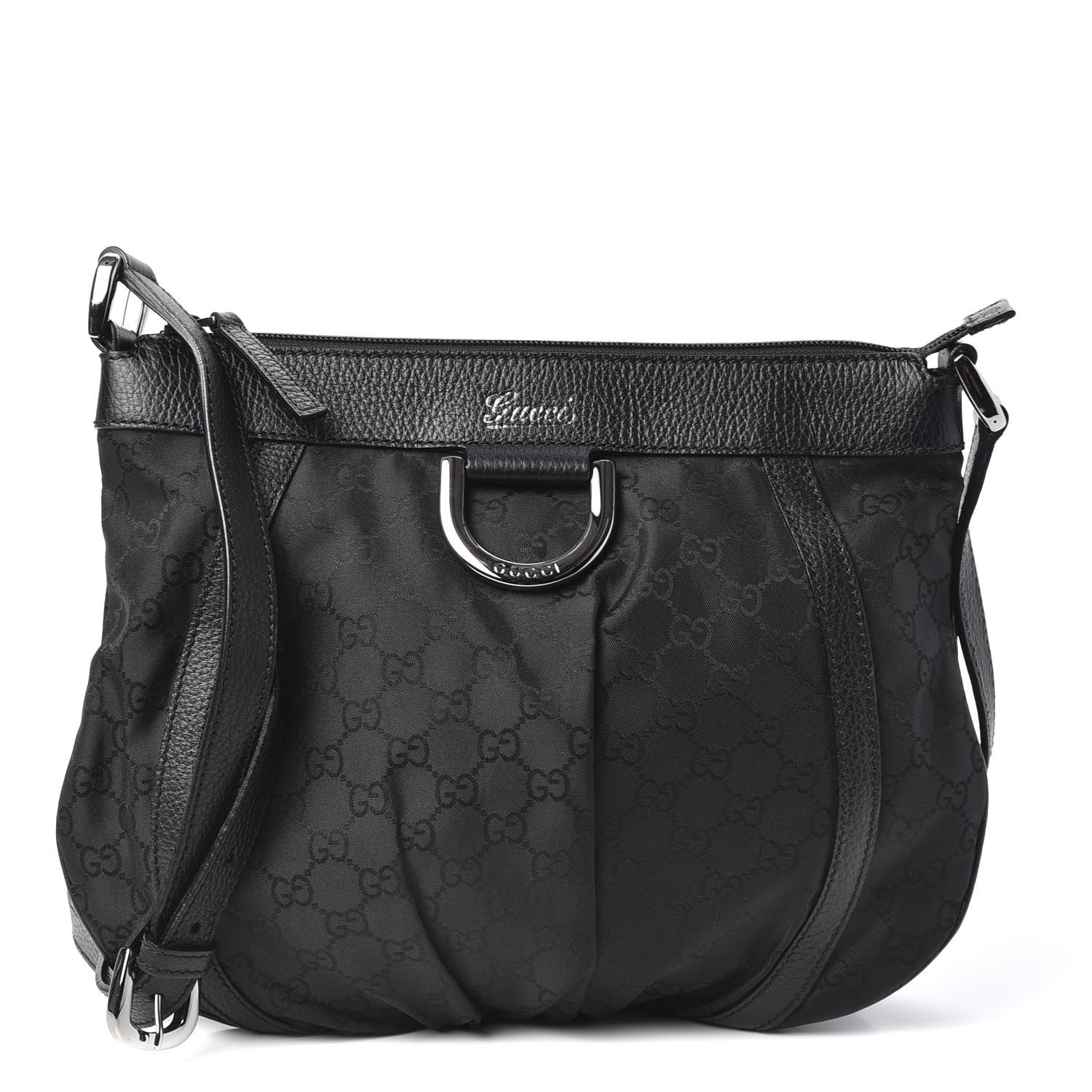 Gucci Nylon Monogram Small D Silver Ring Messenger Black 1 of 9