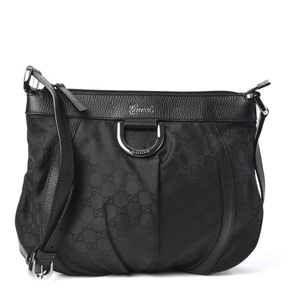 Gucci Nylon Monogram Small D Silver Ring Messenger Black 1 of 9