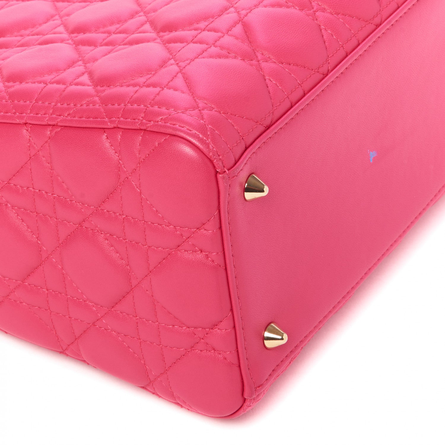 Christian Dior Lambskin Cannage Medium Lady Dior Fuchsia 6 of 10