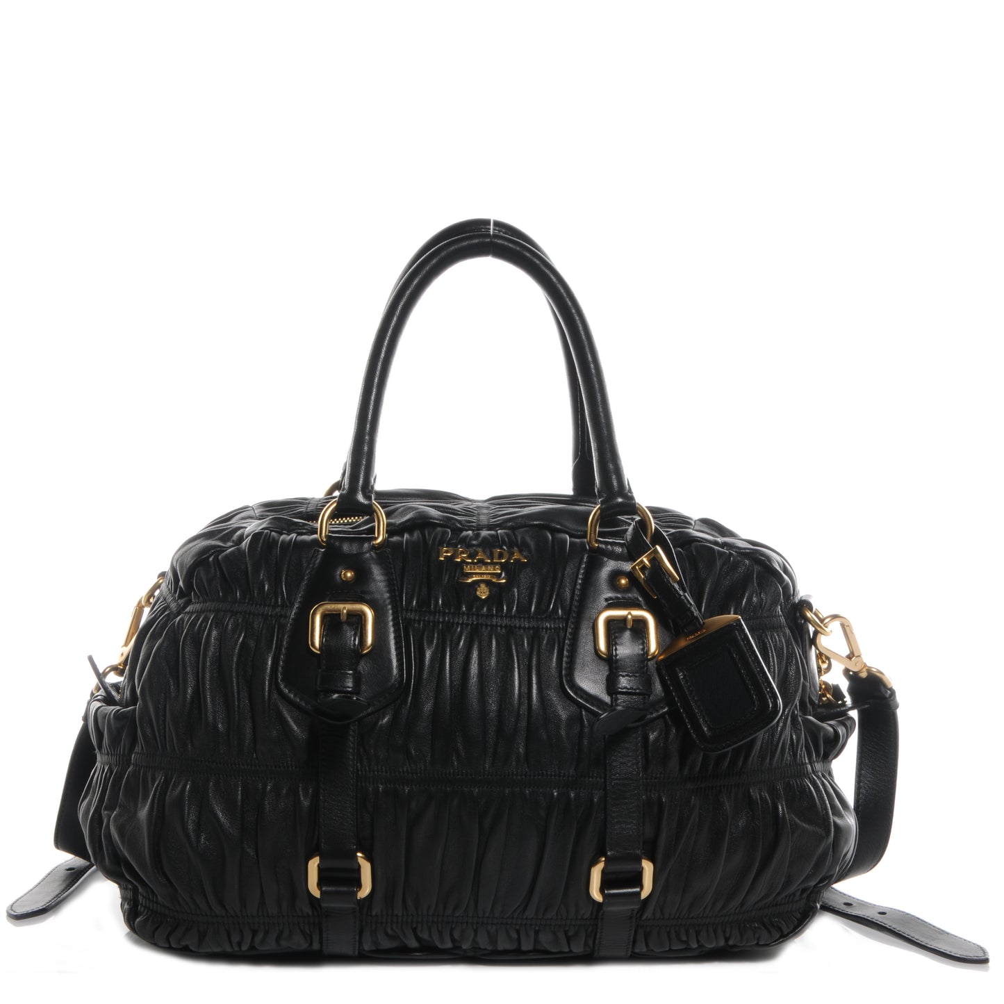 Nappa Leather Gaufre Bauletto Nero Black