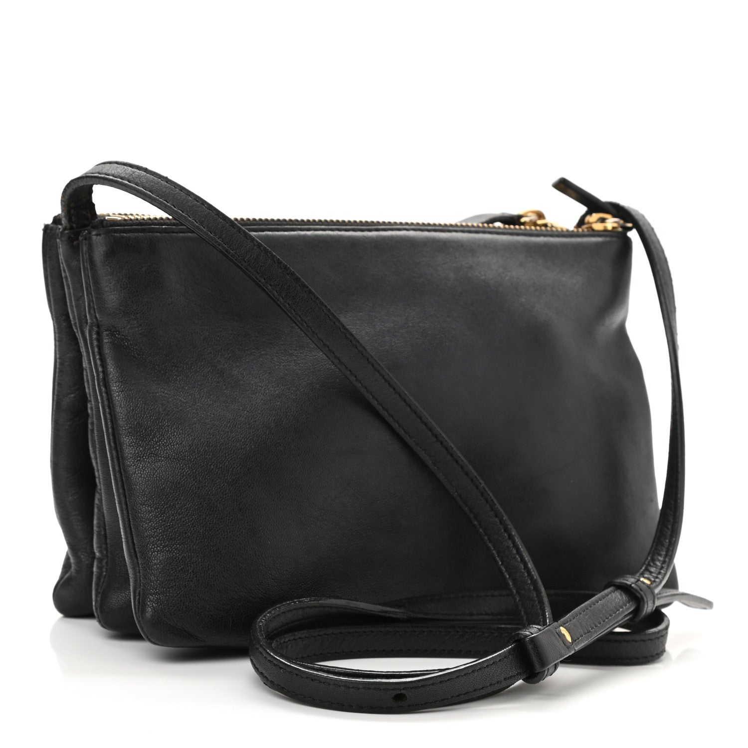 Celine Lambskin Small Trio Crossbody Bag Black 3 of 13