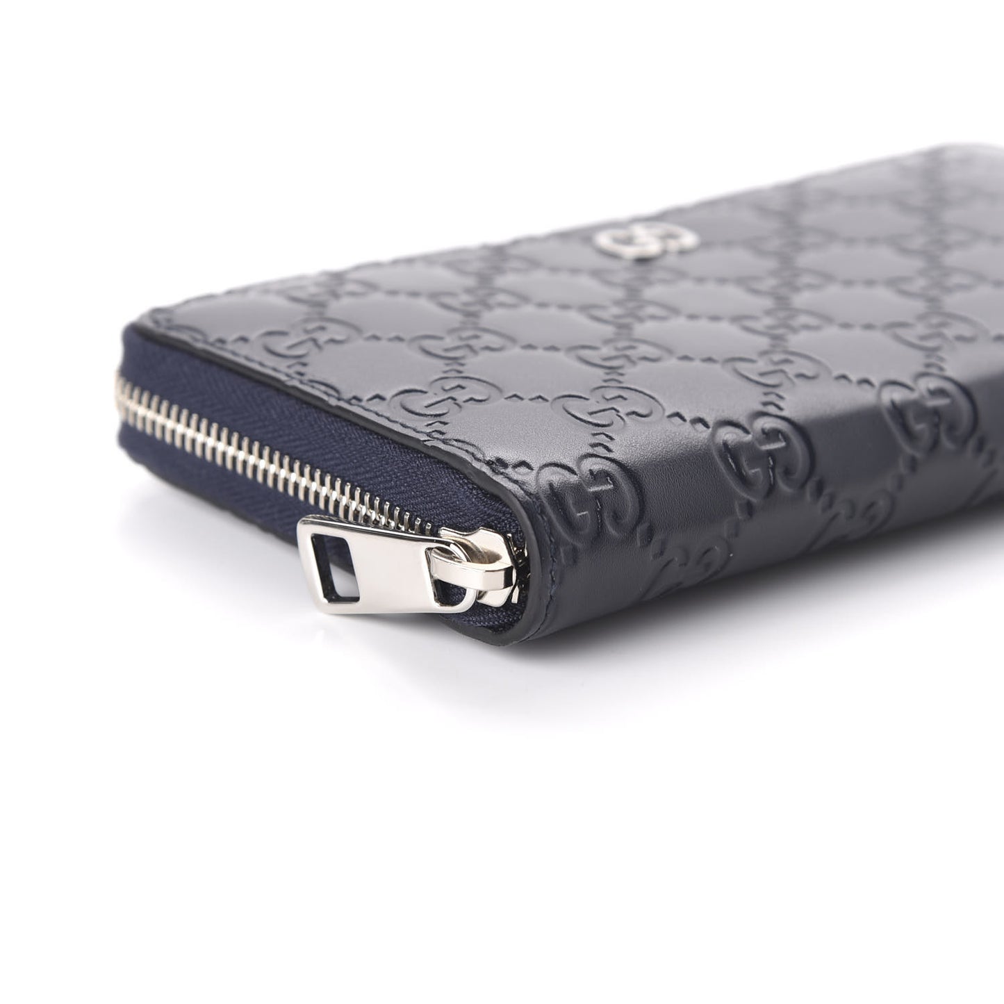 Guccissima Signature Dorian Zip Around Wallet Blue