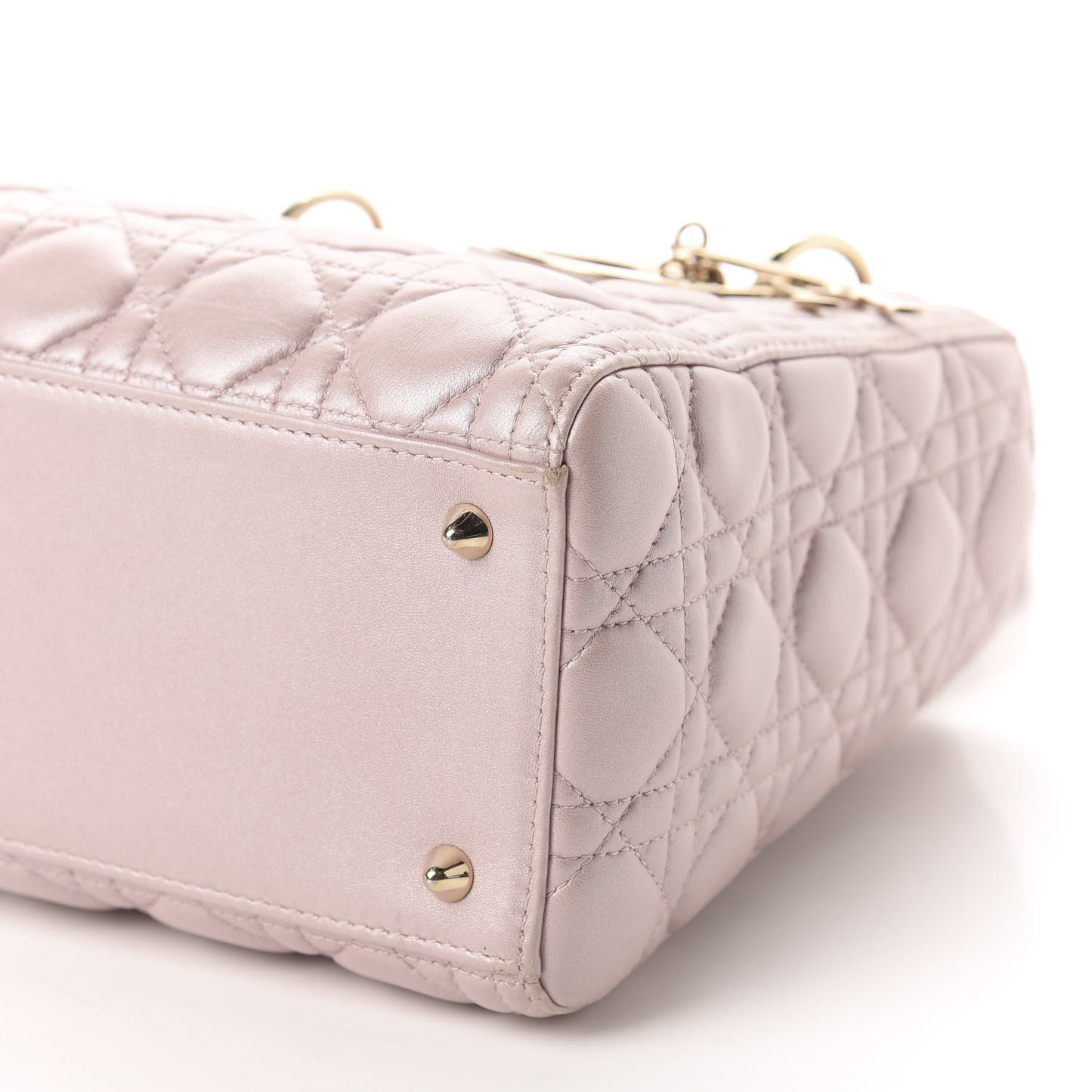 Pearly Lambskin Cannage Medium Lady Dior Lotus