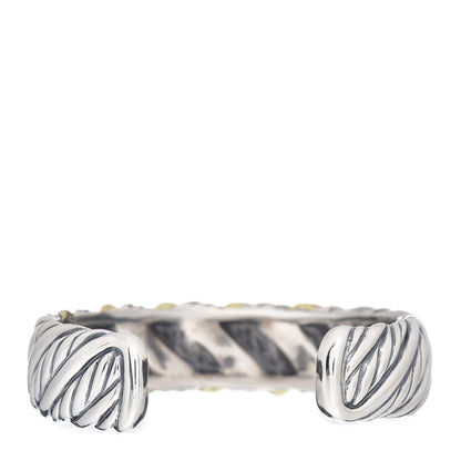 David Yurman Sterling Silver 18K Yellow Gold 16mm Sculpted Cable Cuff Bracelet 3 of 4