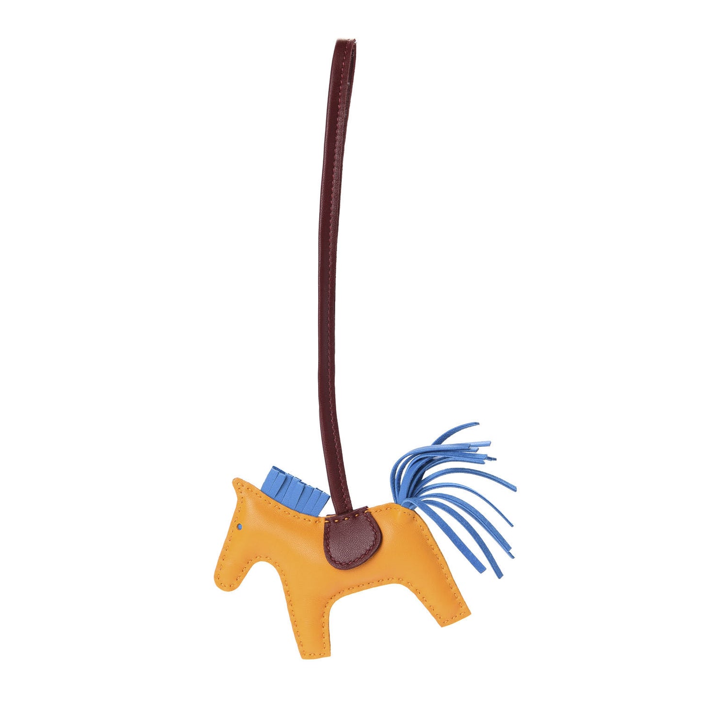 Milo Lambskin Grigri Rodeo Horse Bag Charm PM Jaune D'Or Bleu Zanzibar Rouge H