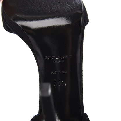 Saint Laurent Kid Scamosciato Jane 105 Ankle Strap Sandals 38.5 Nero 7 of 8