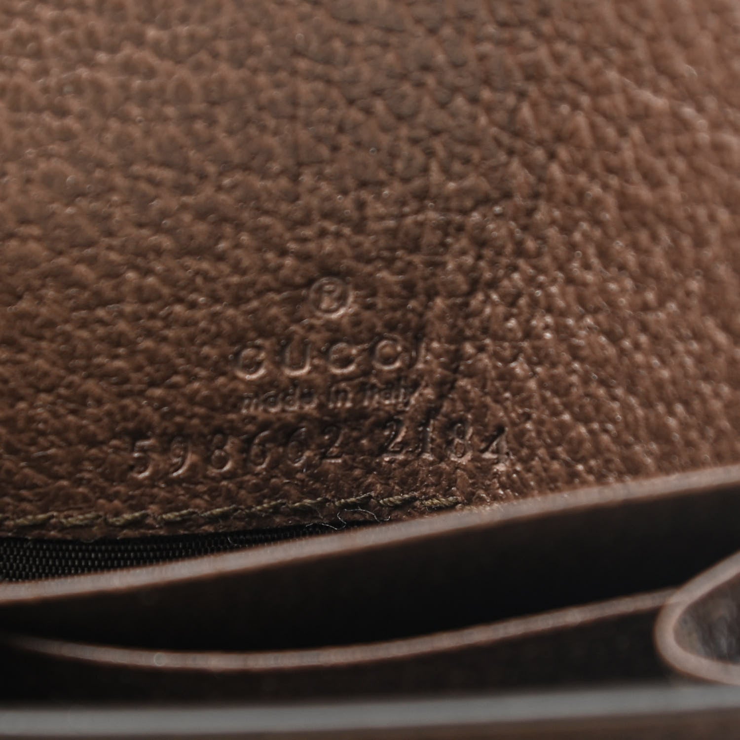 Gucci GG Supreme Monogram Textured Calfskin Web Ophidia Card Case Wallet Beige Ebony New Acero 6 of 7