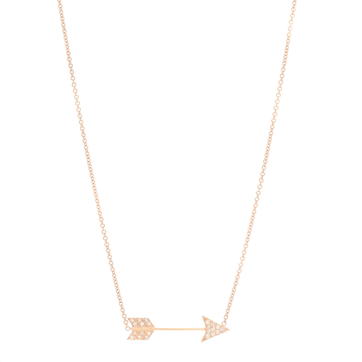 Anita Ko 18K Rose Gold Diamond Arrow Necklace 1 of 7