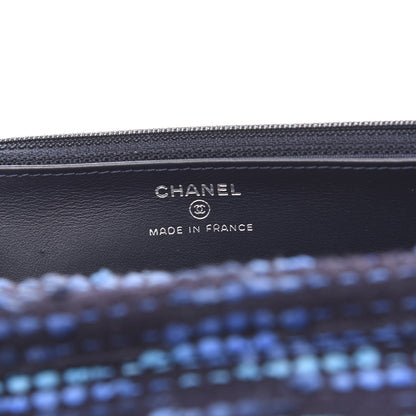 Chanel Crystal Tweed Wallet On Chain WOC Blue 5 of 10