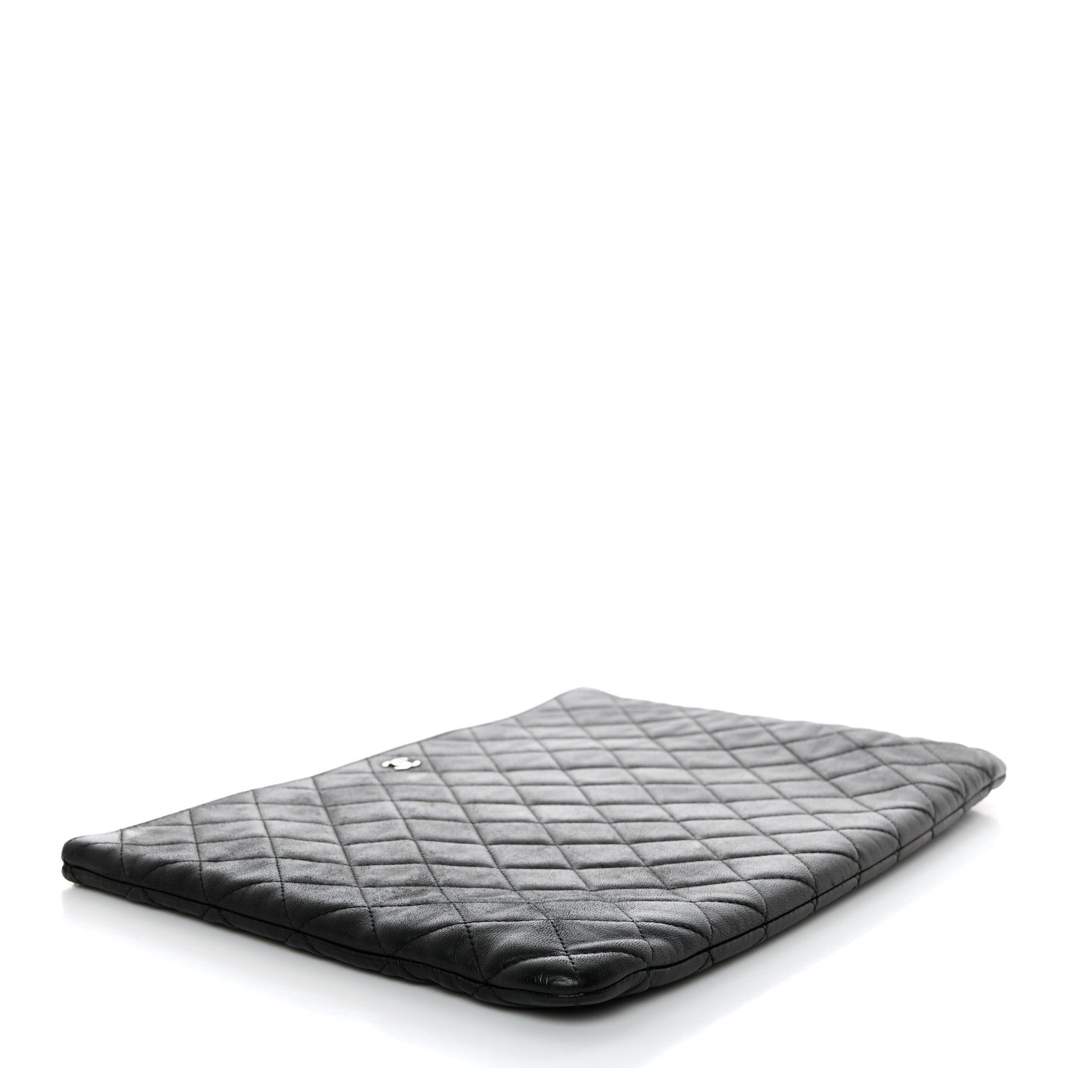 Chanel Lambskin Quilted Large Cosmetic Case Black 4 of 7