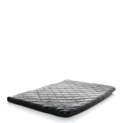 Chanel Lambskin Quilted Large Cosmetic Case Black 4 of 7