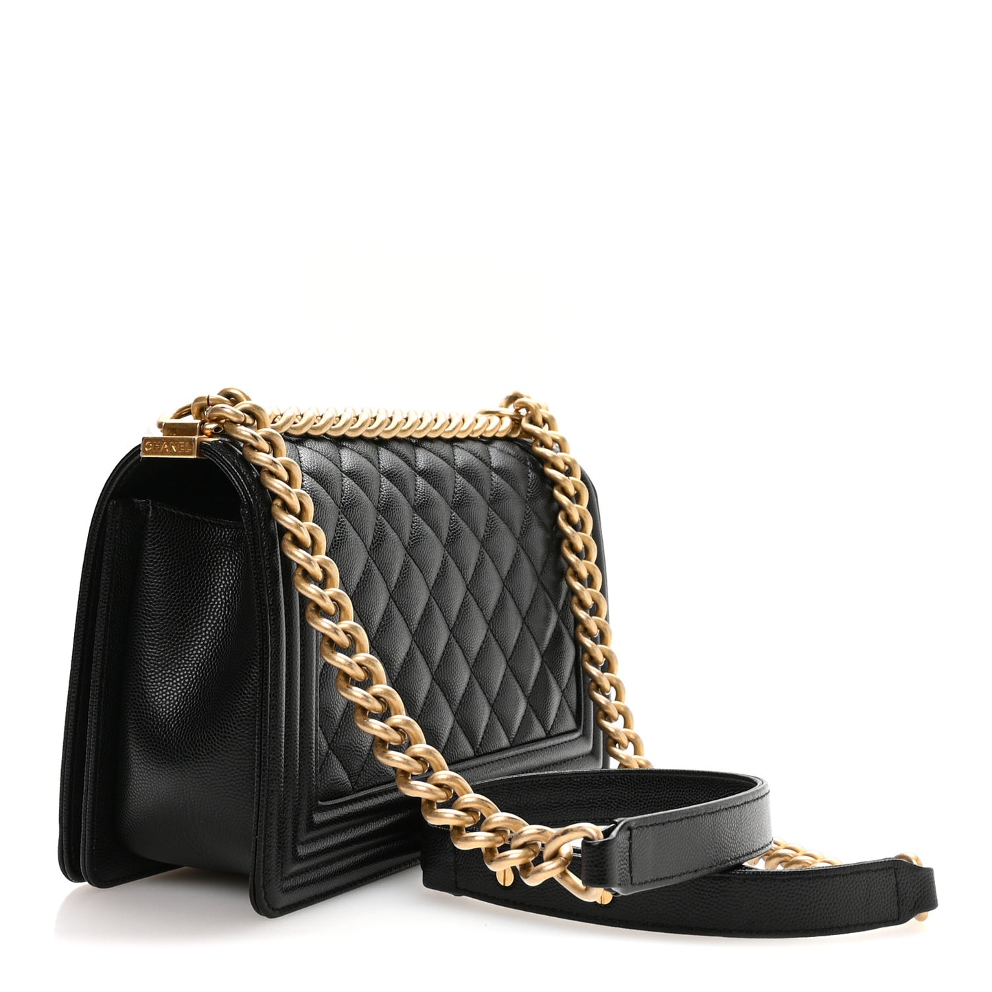 Caviar Quilted Medium Boy Flap Black