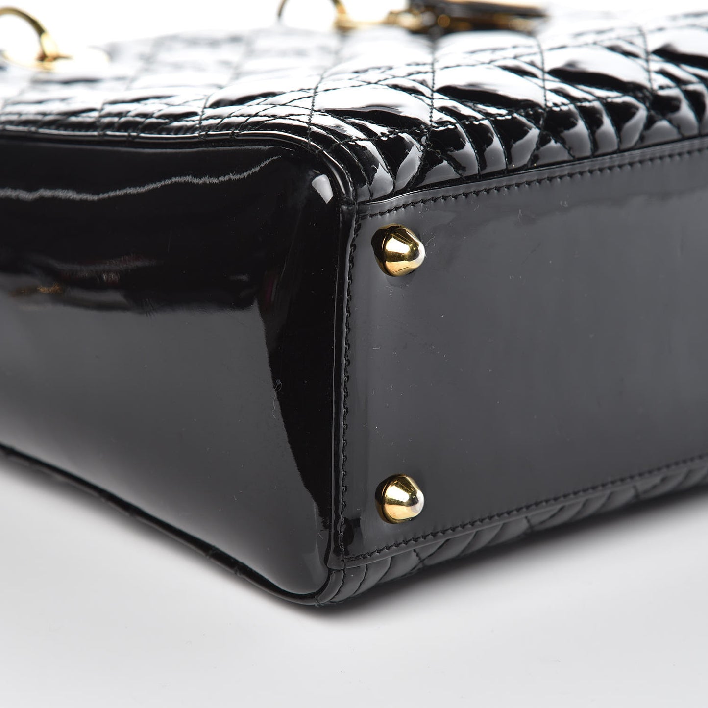 Patent Cannage Large Lady Dior Black