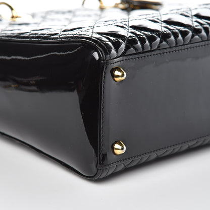 Christian Dior Patent Cannage Large Lady Dior Black 8 of 10