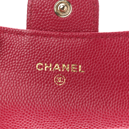 Chanel Caviar Quilted Flap Card Holder Wallet Dark Pink 6 of 9