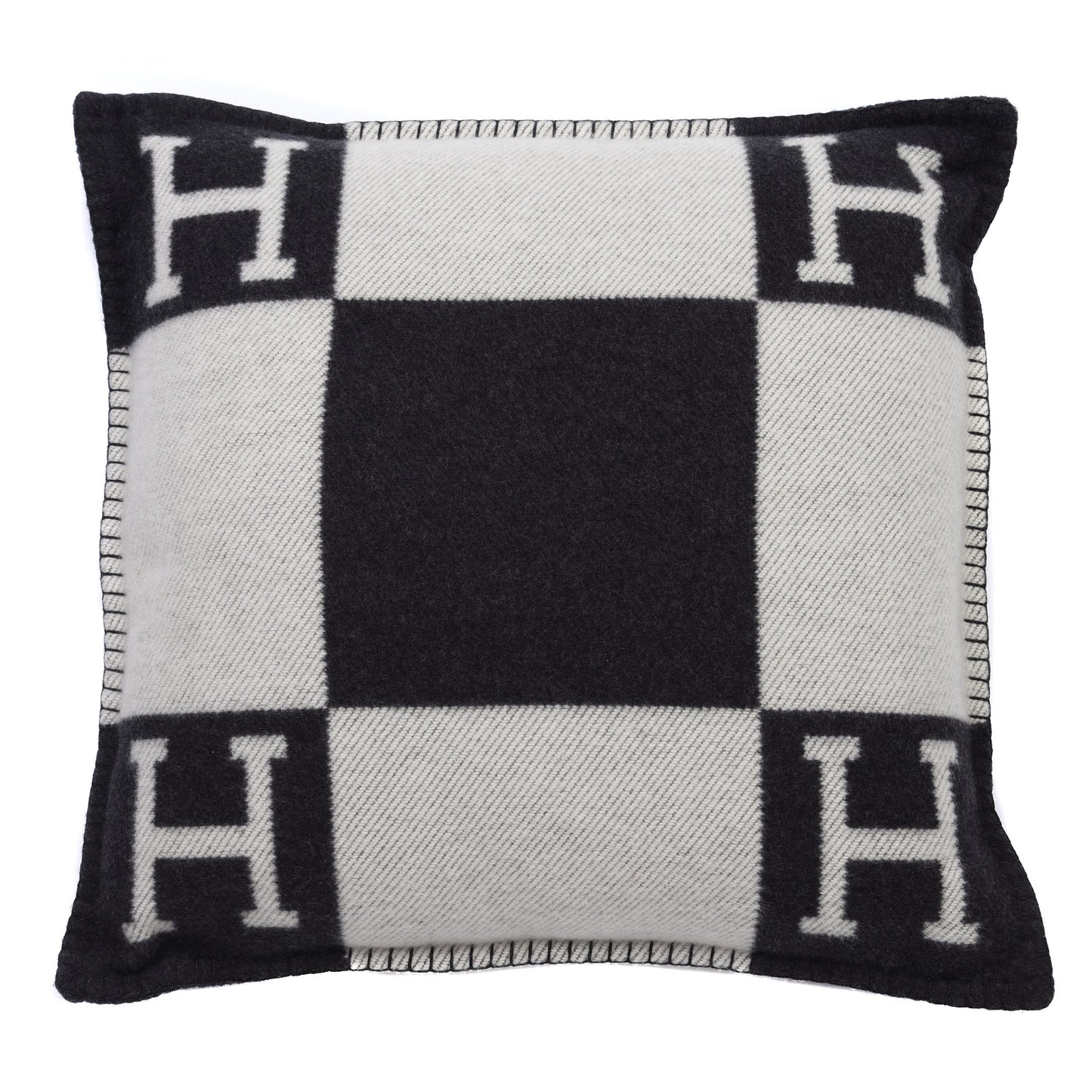 Wool Cashmere Avalon Pillow PM Ecru Gris Fonce