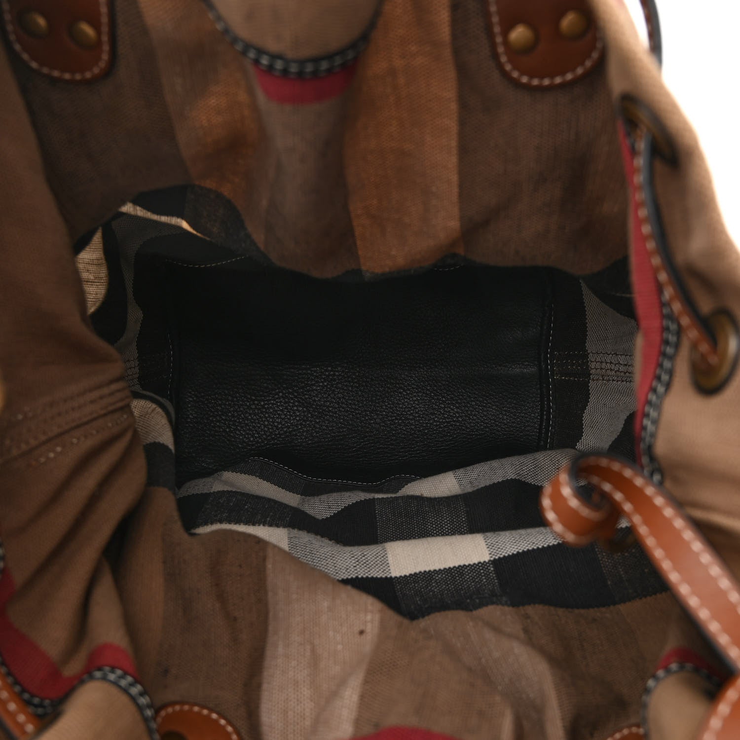 Burberry Grainy Calfskin House Check Canvas Medium Heston Crossbody Tan 6 of 11