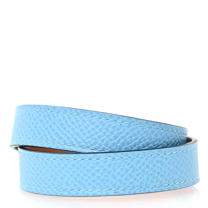 Hermes Epsom Kelly Double Tour Bracelet T2 Celeste 2 of 5