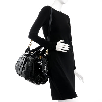 Gucci Patent Large Hysteria Top Handle Bag Black 2 of 9
