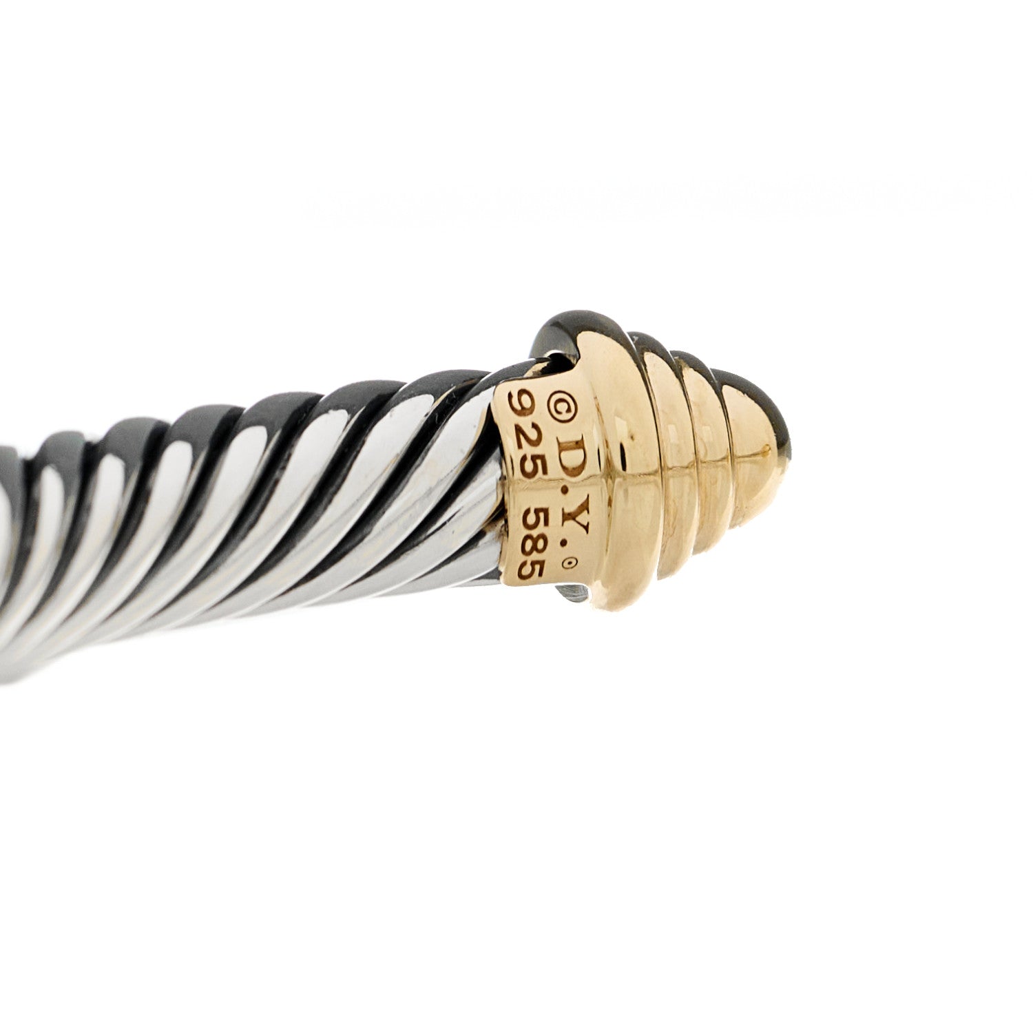 David Yurman Sterling Silver 14K Yellow Gold 5mm Cable Classics Bracelet 4 of 4