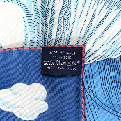 Hermes Silk Sur Mon Nuage Scarf 90 Marine Clair Ciel 4 of 4