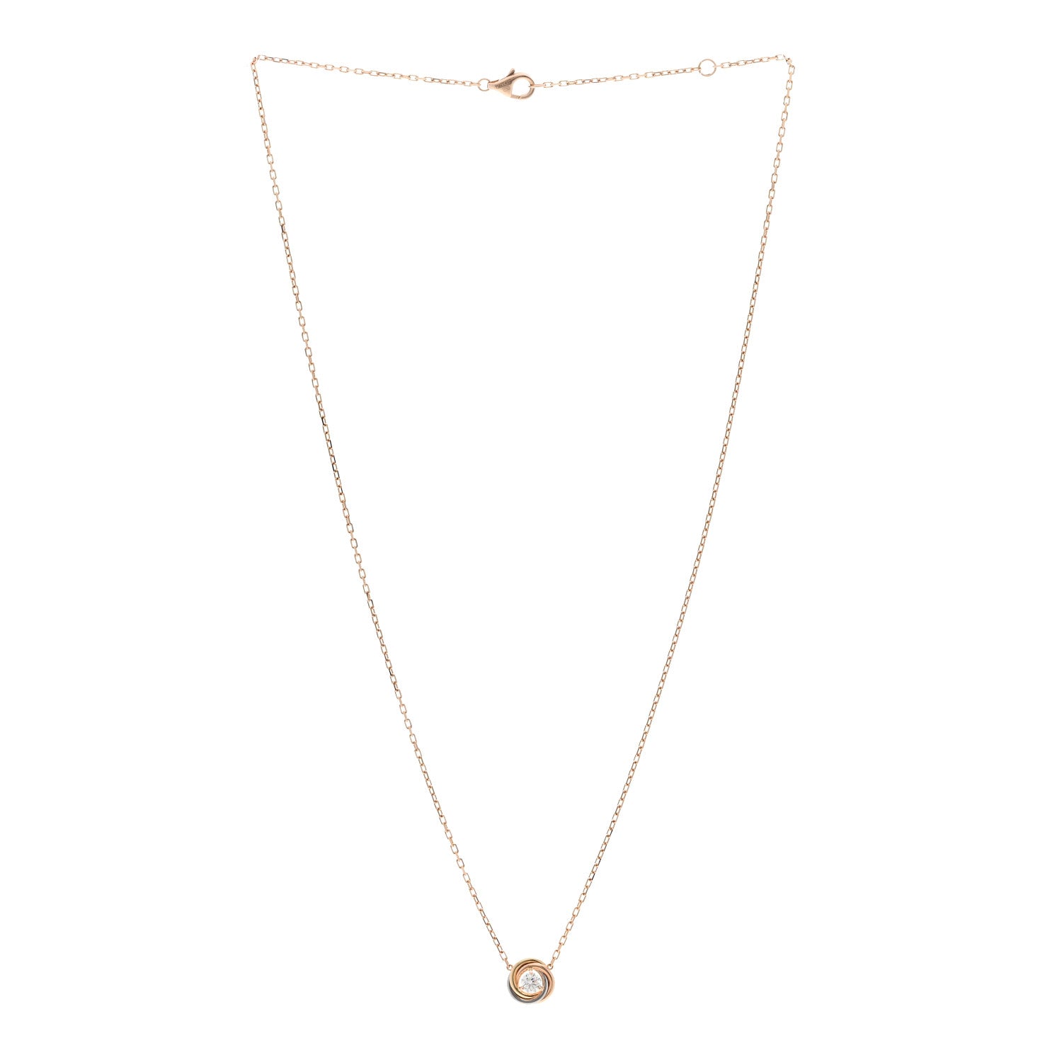 Cartier 18K Pink White Yellow Gold Diamond Trinity De Cartier Pendant Necklace 3 of 6