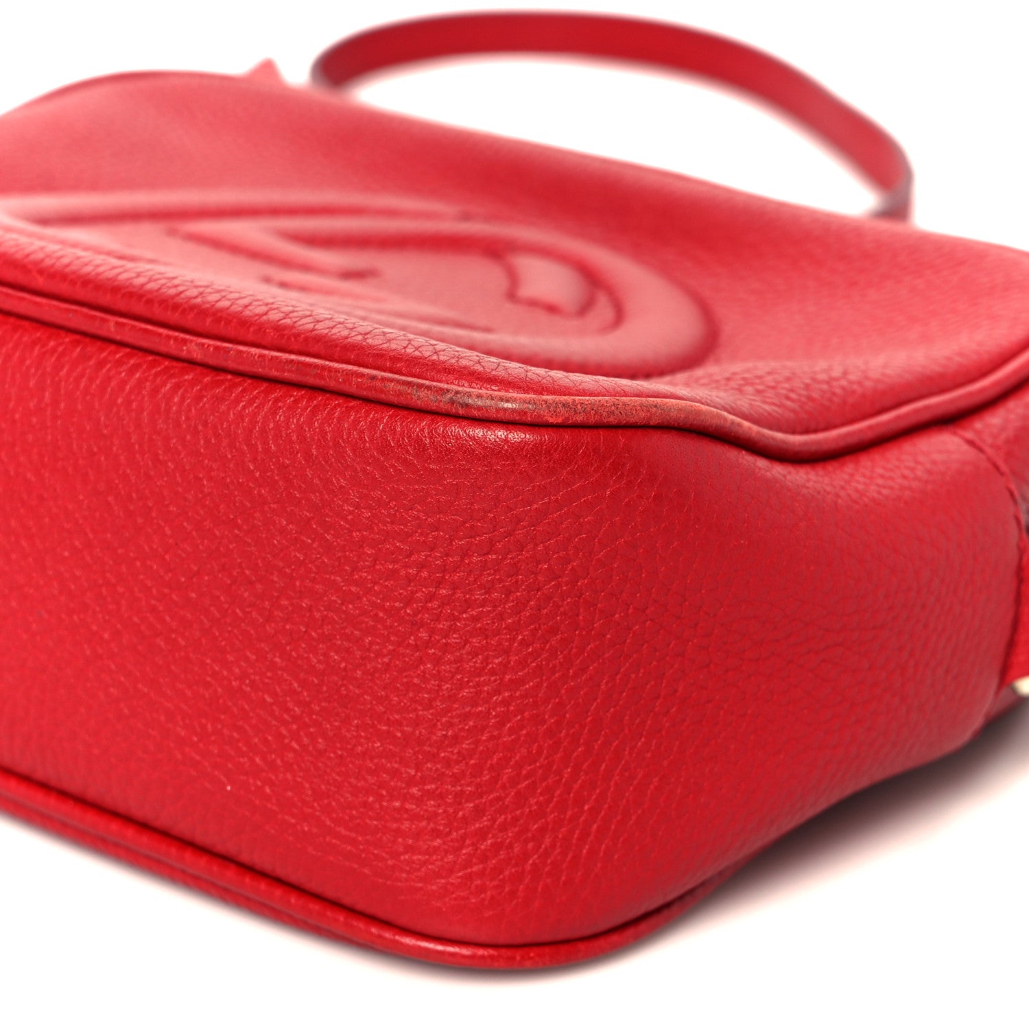 Gucci Pebbled Calfskin Small Soho Disco Bag Tabasco Red 11 of 12
