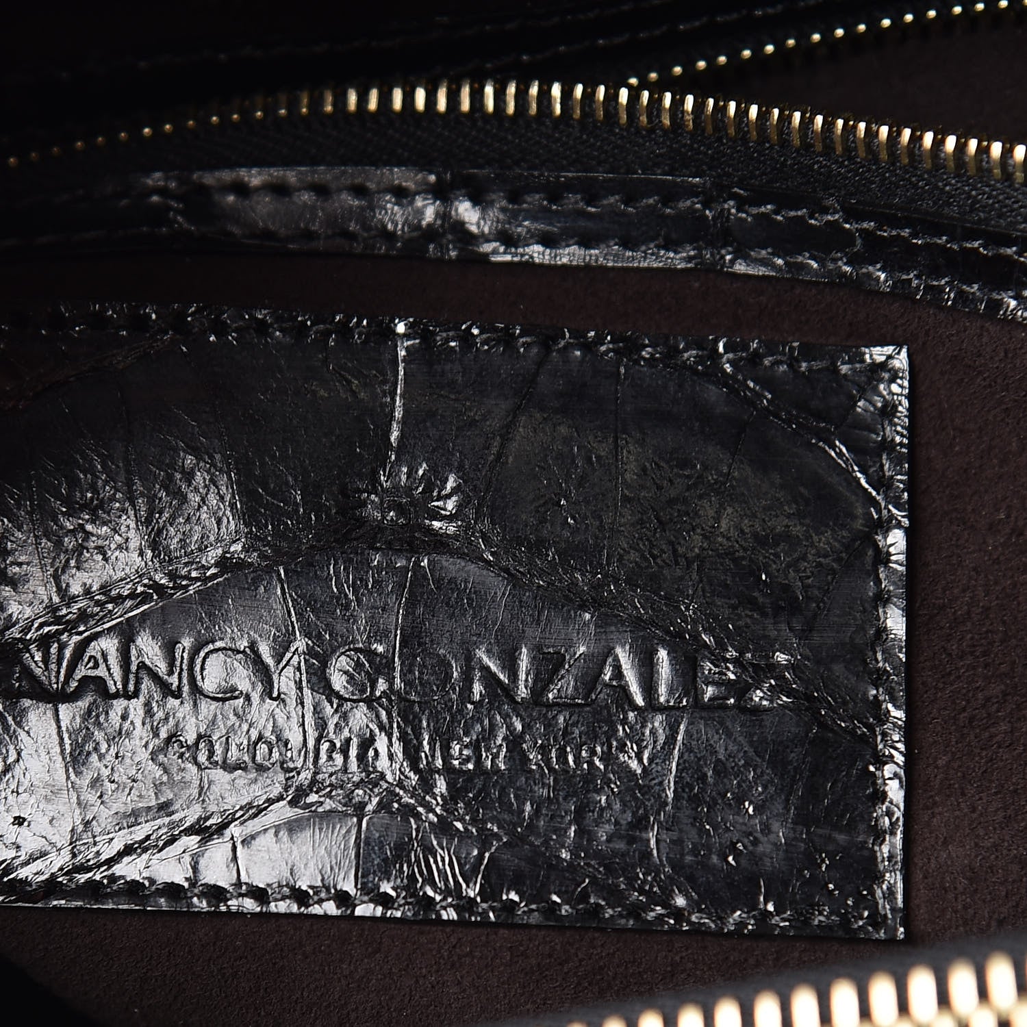 Nancy Gonzalez Metallic Crocodile Tote Black Bronze 6 of 8