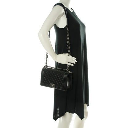 Chanel Lambskin Quilted Medium Boy Flap Black 2 of 8