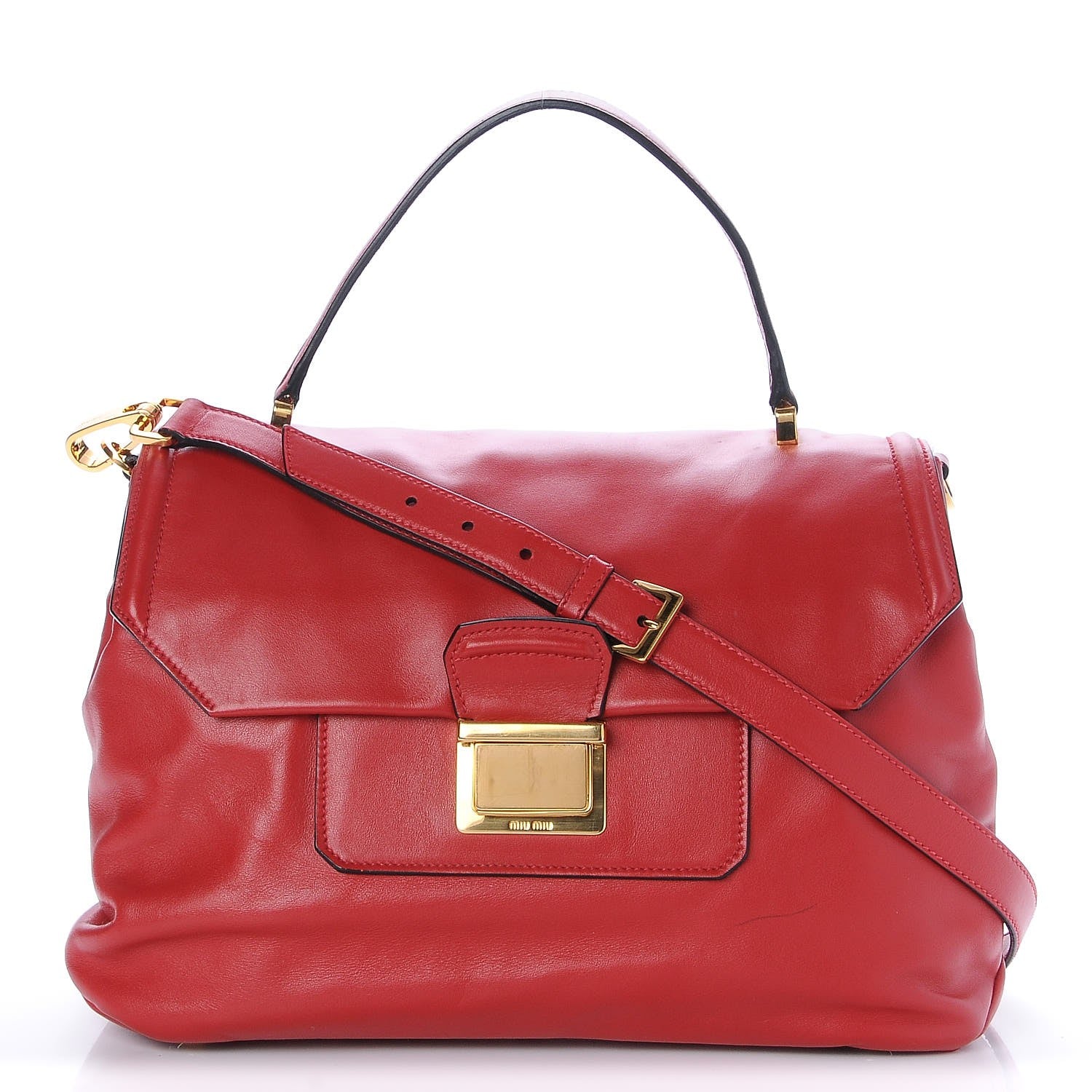 Miu Miu Vitello Soft Tote Fuoco 1 of 9
