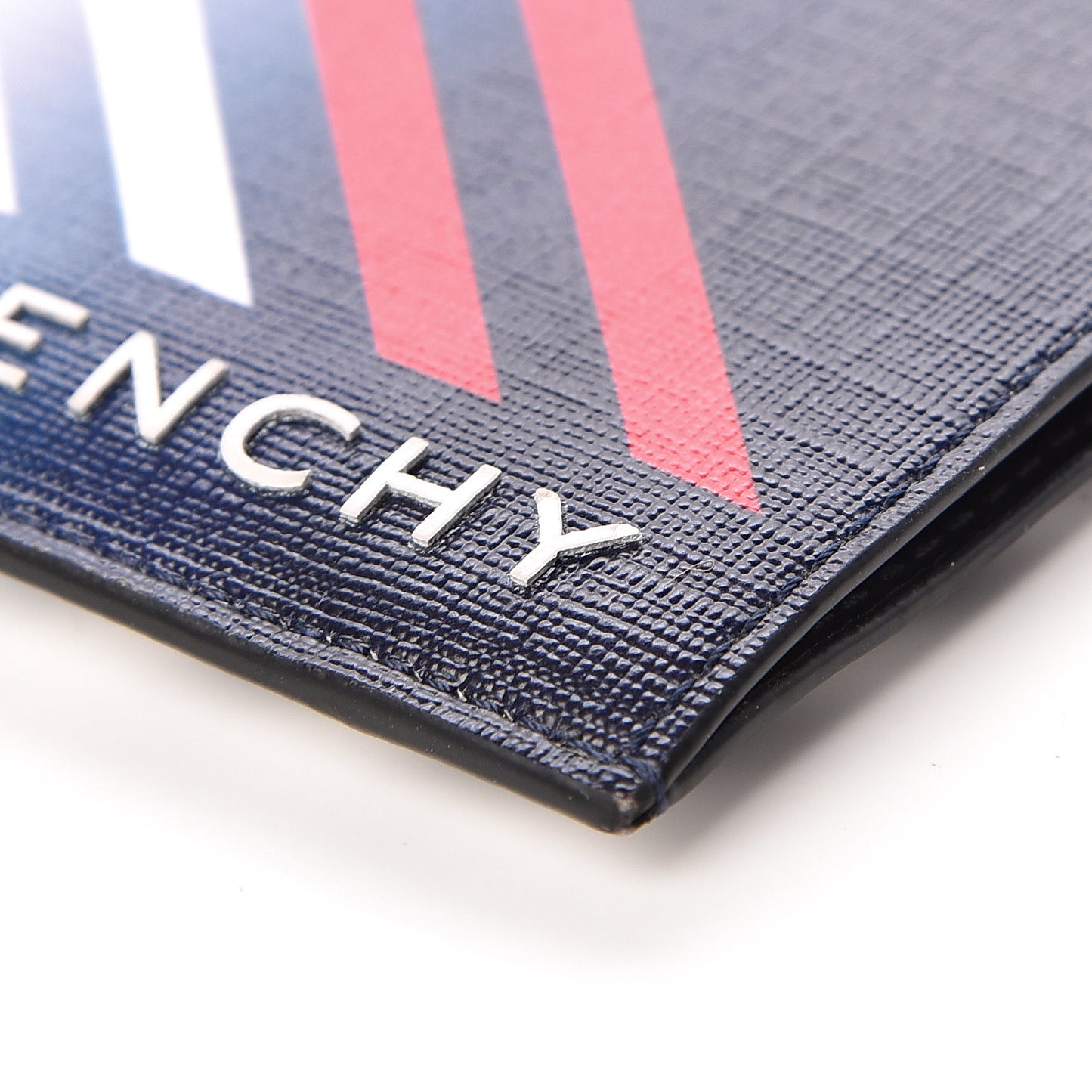 Coated Canvas Mens Lines Print Card Case Multicolor