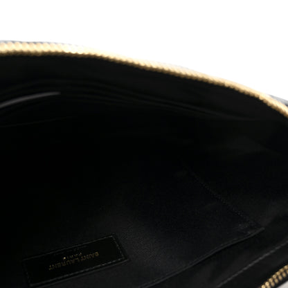 Saint Laurent Calfskin Matelasse Monogram Cassandre Tablet Pouch Black 9 of 14