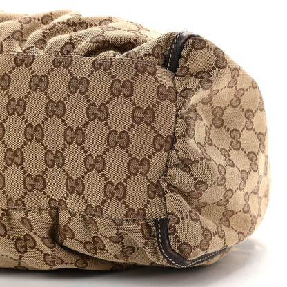 Gucci Monogram Large D Gold Hobo Dark Brown 10 of 14