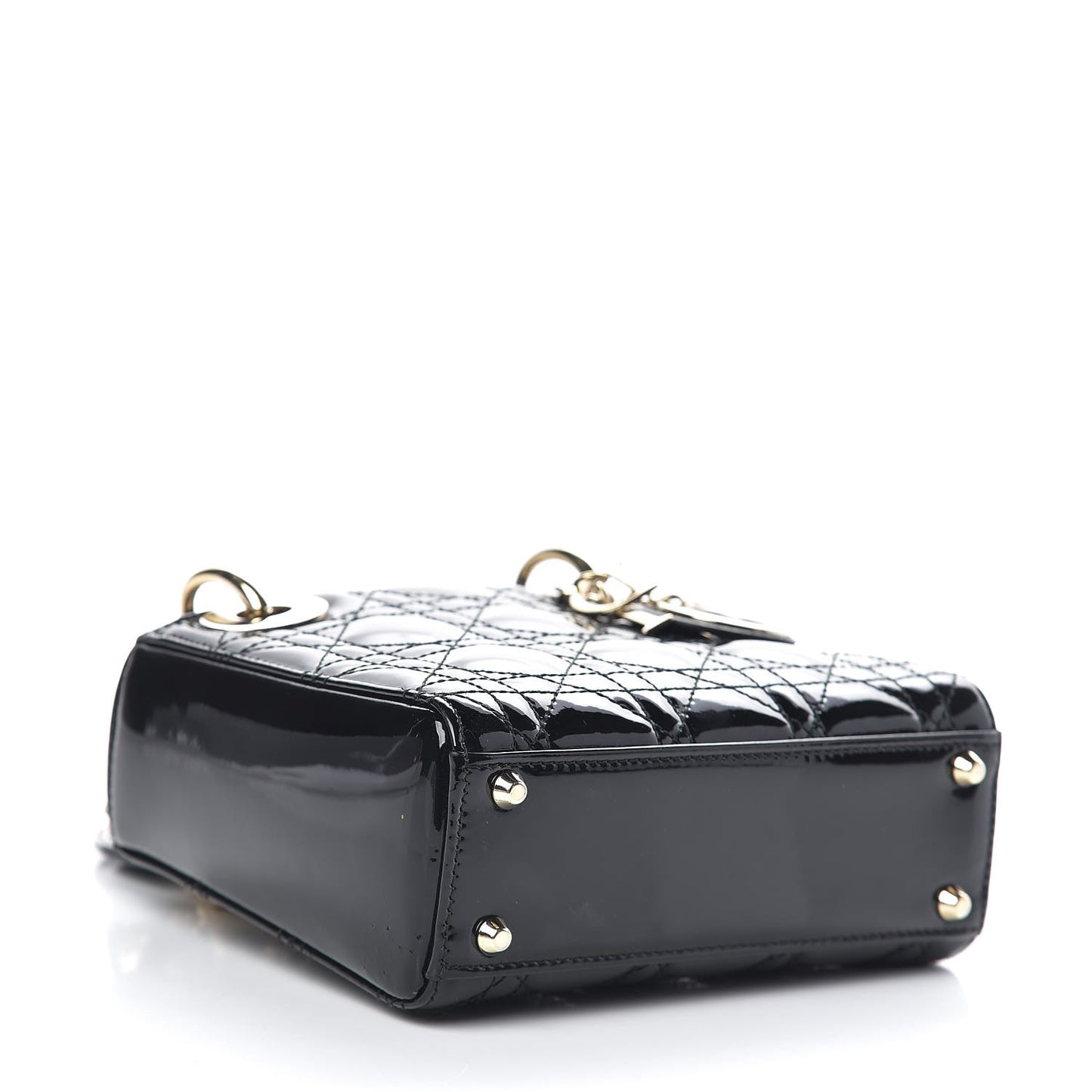 Patent Cannage Mini Lady Dior Black