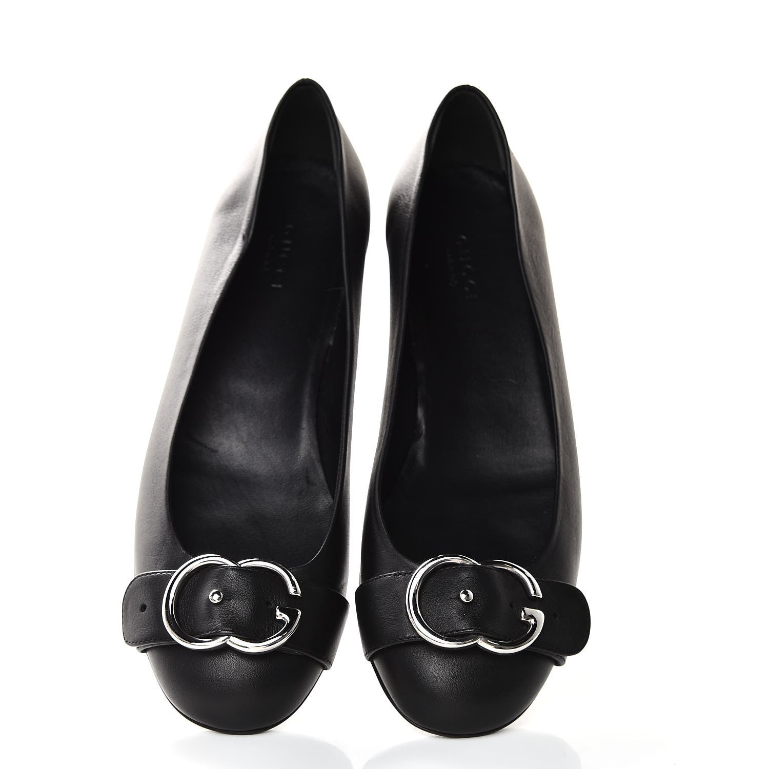 Gucci Calfskin Sachalin Ballerina Flats 38.5 Black 5 of 10