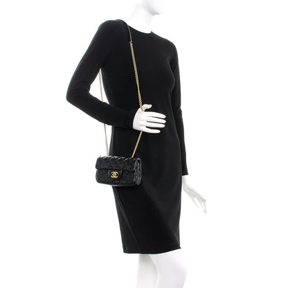 Chanel Lambskin Quilted Studded Extra Mini Flap Black 2 of 7