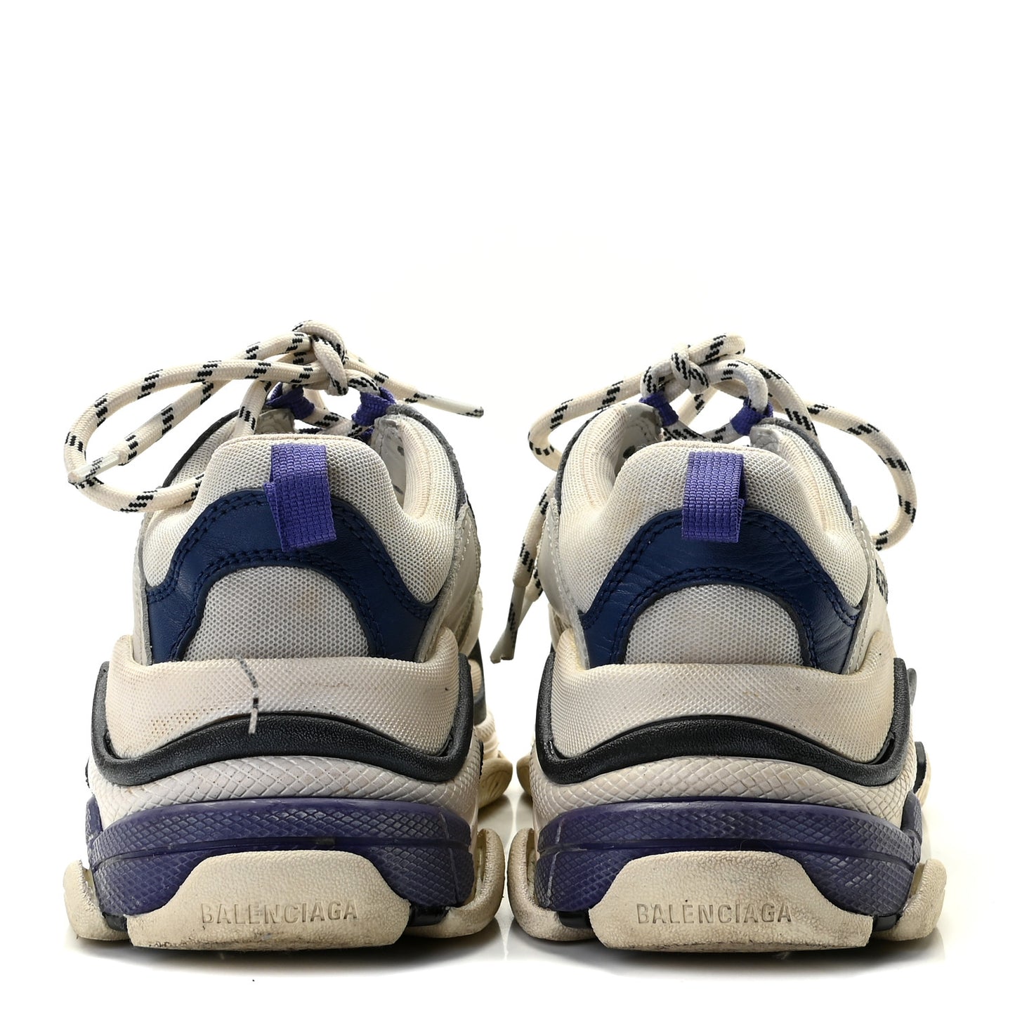 Fabric Mesh Womens Triple S Sneakers 37 White Bleu Violet