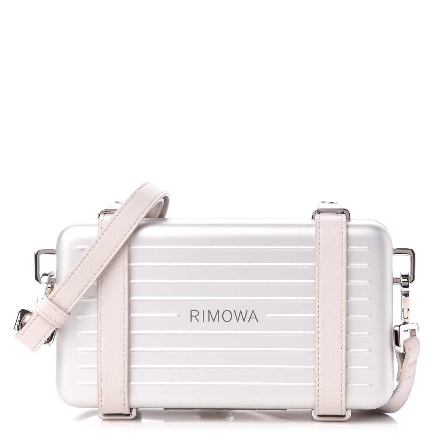 X RIMOWA Aluminum Personal Clutch On Strap Pink
