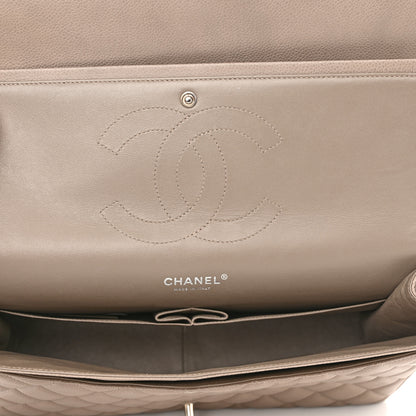 Chanel Iridescent Caviar Quilted Maxi Double Flap Beige 5 of 10
