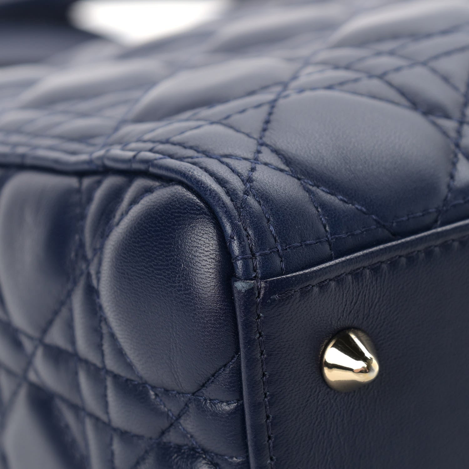 Christian Dior Lambskin Cannage Medium Lady Dior Blue 7 of 11