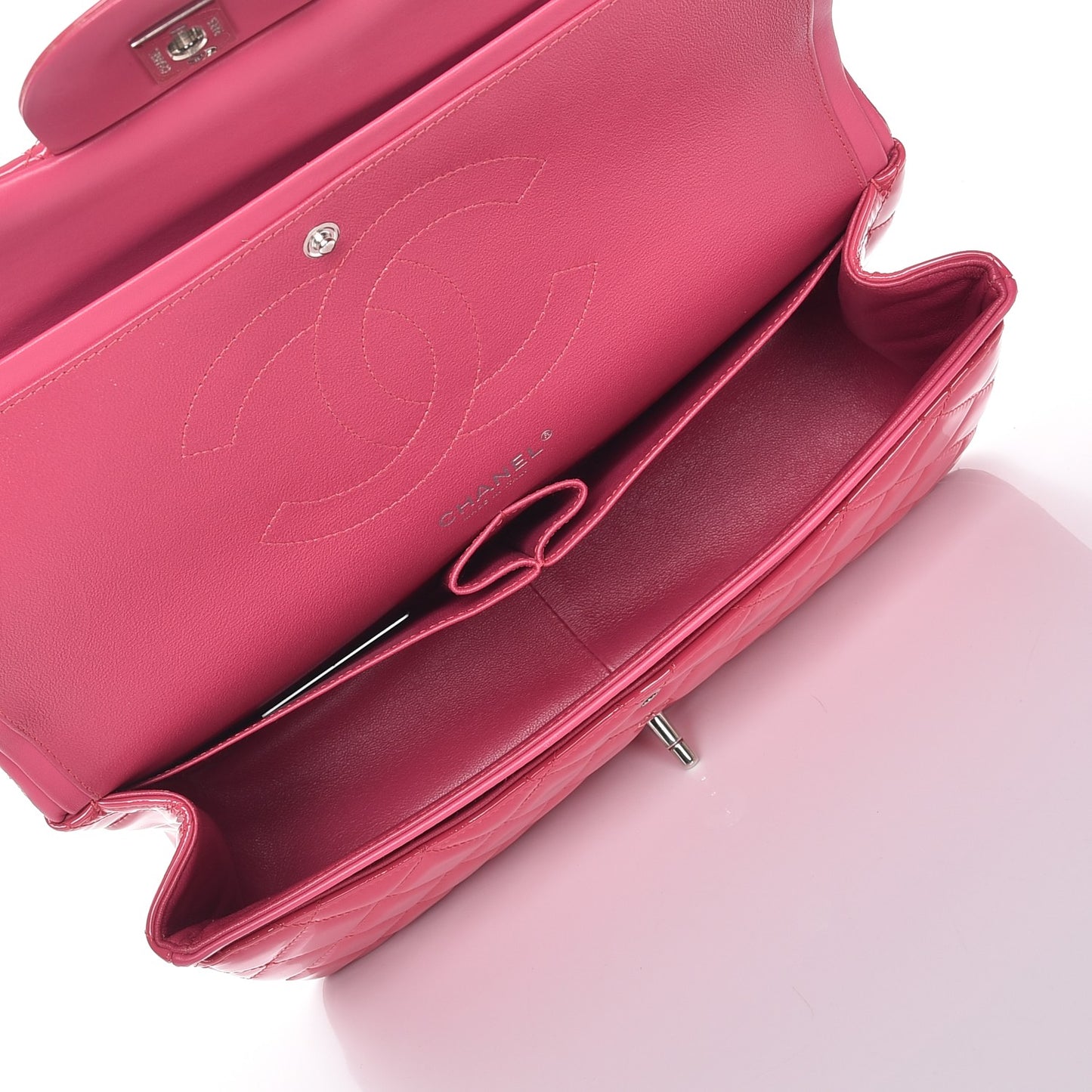 Patent Quilted Jumbo Double Flap Pink