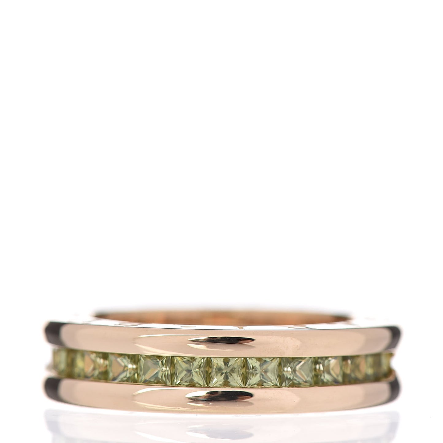 18K Yellow Gold Peridot B.Zero1 Band Ring 48 4.5