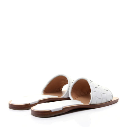 Bottega Veneta Nappa Intrecciato Squared Toe Flat Sandals 36 White 4 of 10