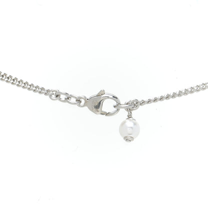 Chanel Crystal Pearl CC Pendant Necklace Silver 5 of 6