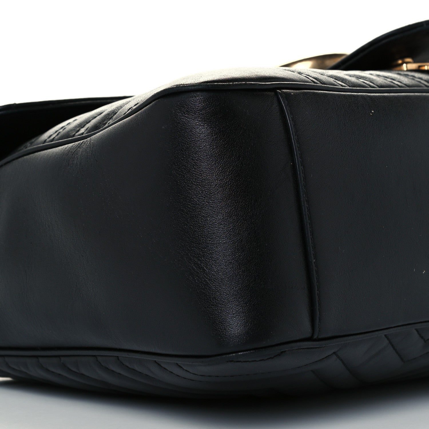 Gucci Calfskin Matelasse Large GG Marmont Shoulder Bag Black 11 of 12